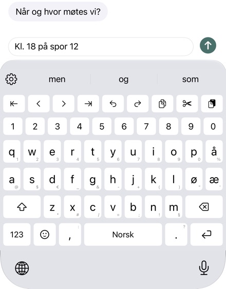 Tastatur med redigeringslinje og tallrad.